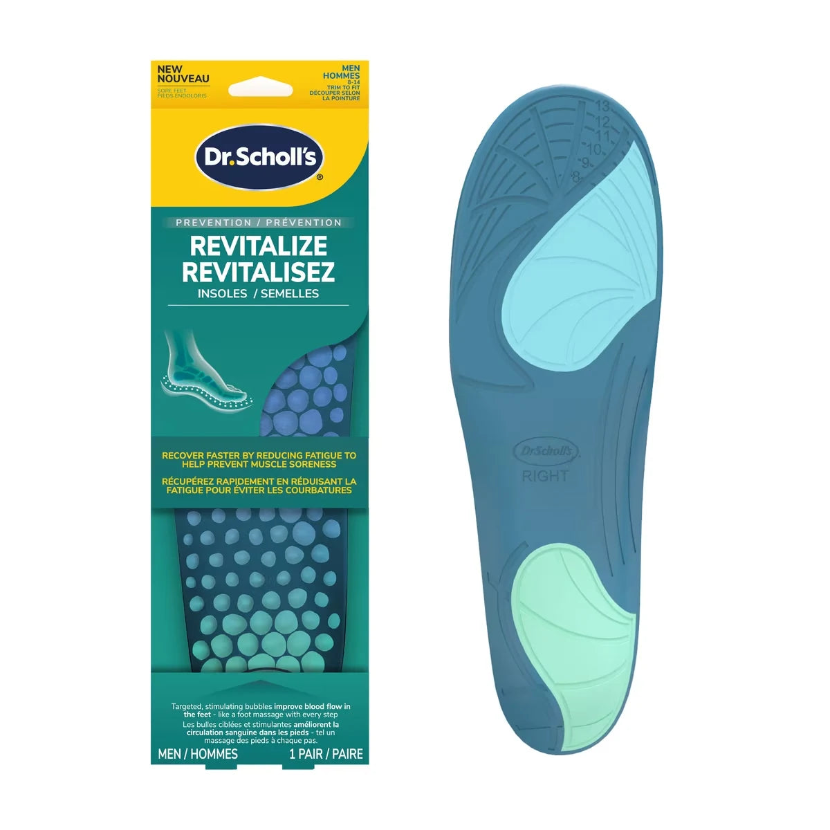 Dr. Scholl's Revitalize Recovery Insole Orthotics, Men, Size 8-14 front package