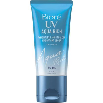 Biore UV Aqua Rich Weightless Moisturizer SPF 50 front package