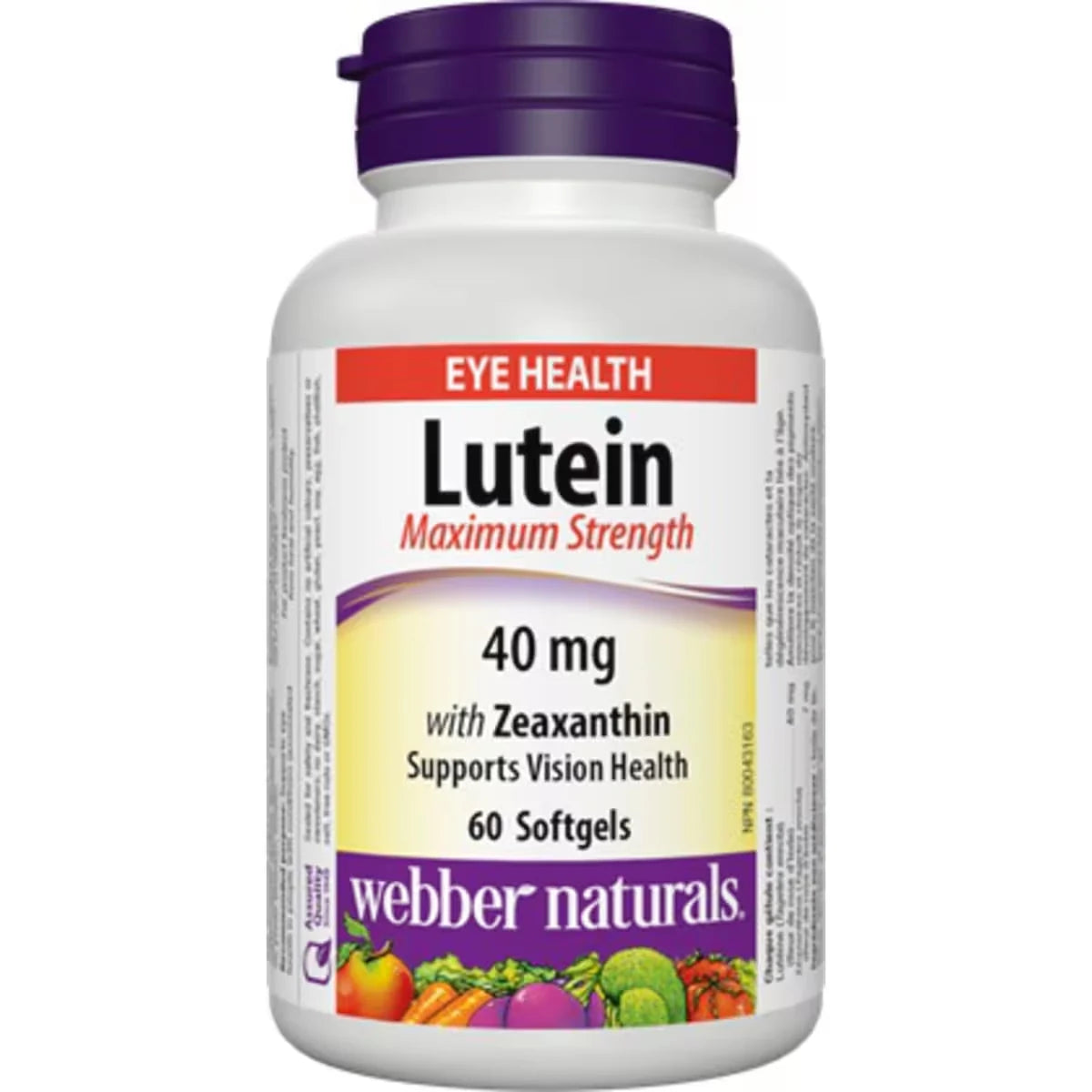 Webber Lutein with Zeaxanthin Maximum Strength 40 mg front package