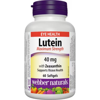 Webber Lutein with Zeaxanthin Maximum Strength 40 mg front package