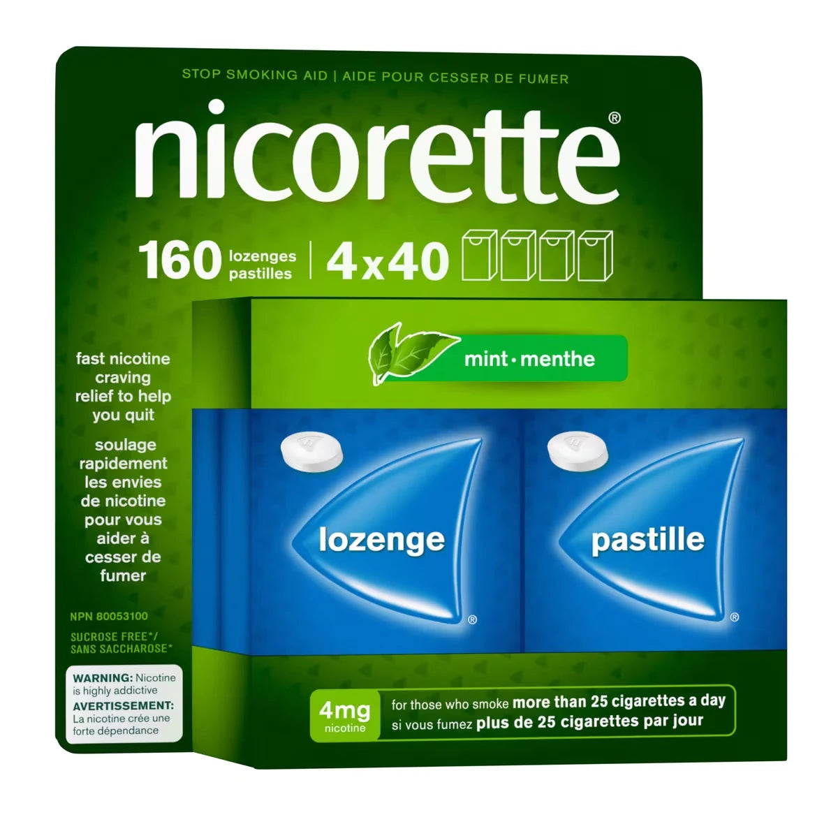Nicorette Nicotine Lozenges, 4mg, Mint product detail