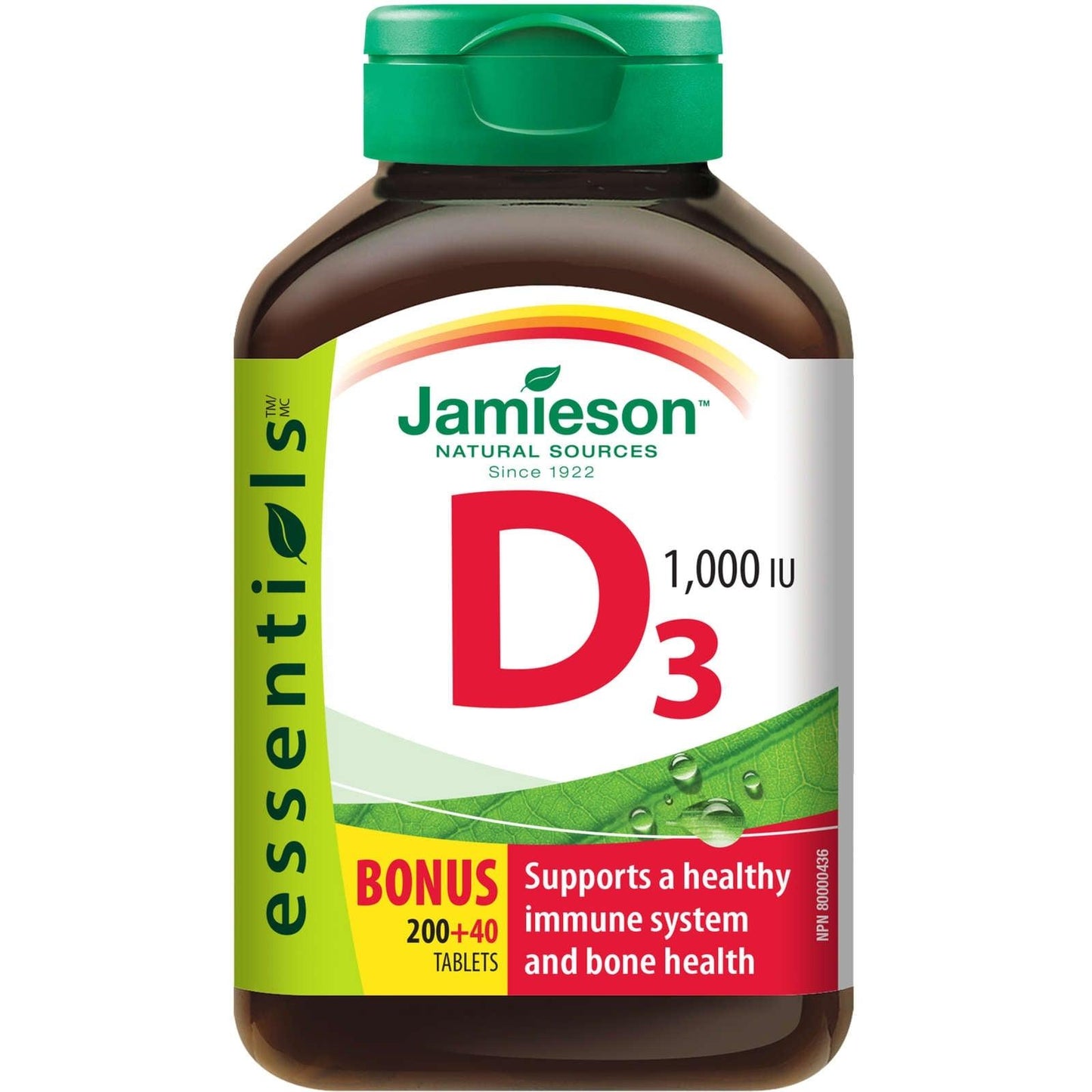 Jamieson Vitamine D3 1000UI 240 comprimés