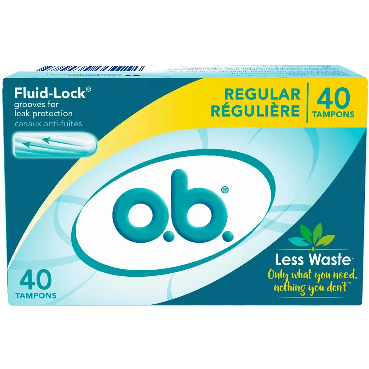 O.B Original Non-Applicator Tampons Regular Absorbancy front package