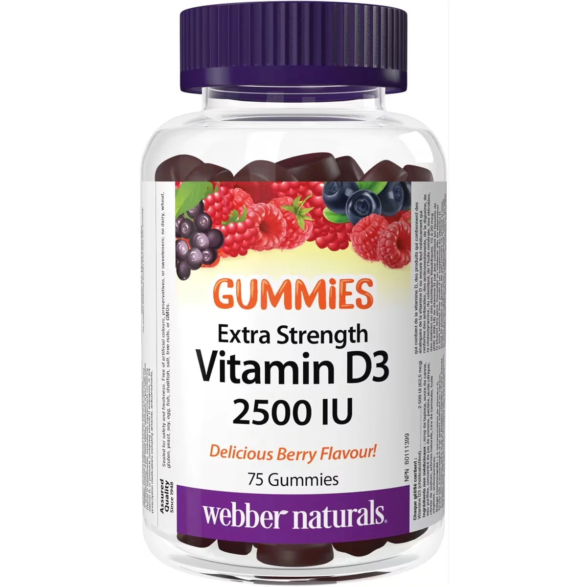 Webber Vitamin D3 Extra Strength 2500 IU front package