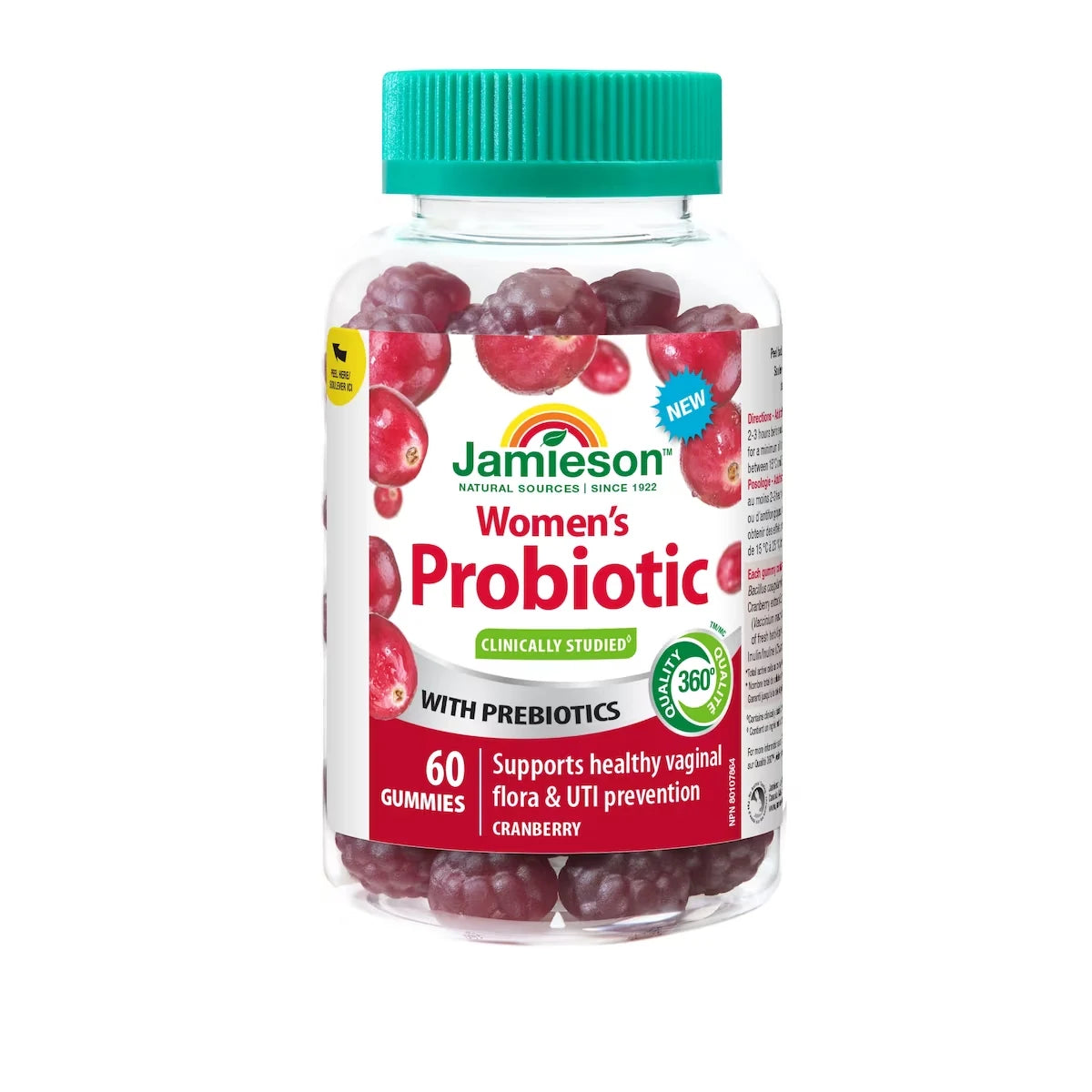Jamieson Women's Health Probiotic Gummies Cranberry Flavour, 60 Count front package