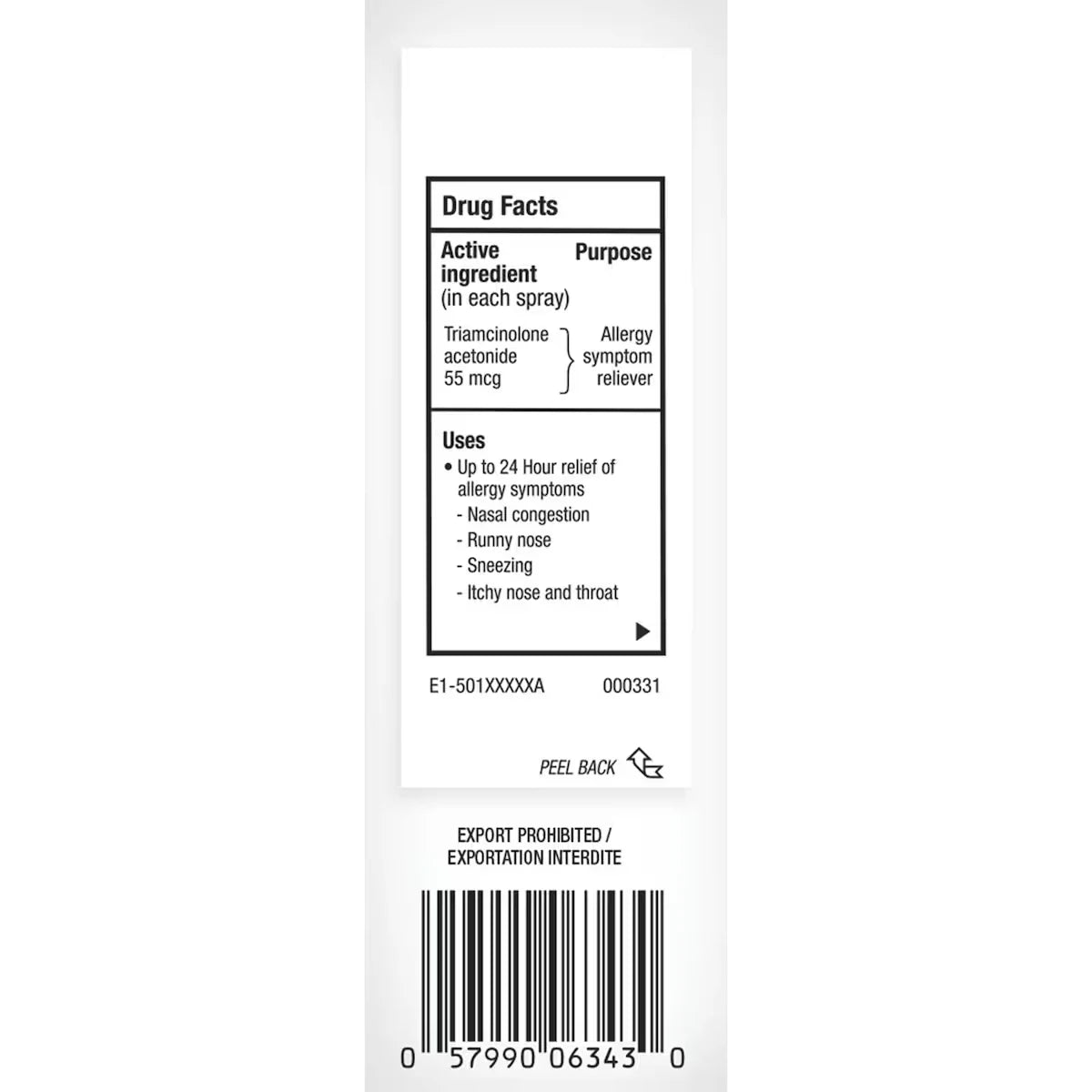 Nasacort Allergy 24hr 120 sprays 1 Bottle product detail