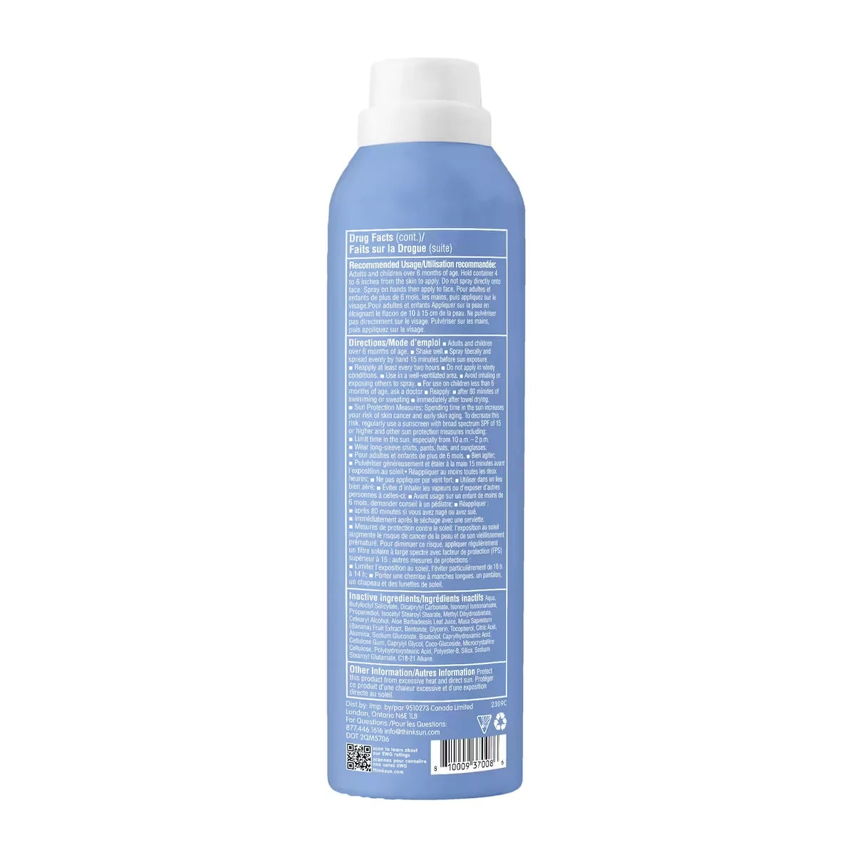 Thinksport Clear Zinc Sunscreen Spray SPF 50 product detail