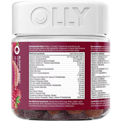 OLLY Vitamin For Women Blissful Berry gluten free 45 day supply 90 gummies 90 count product detail