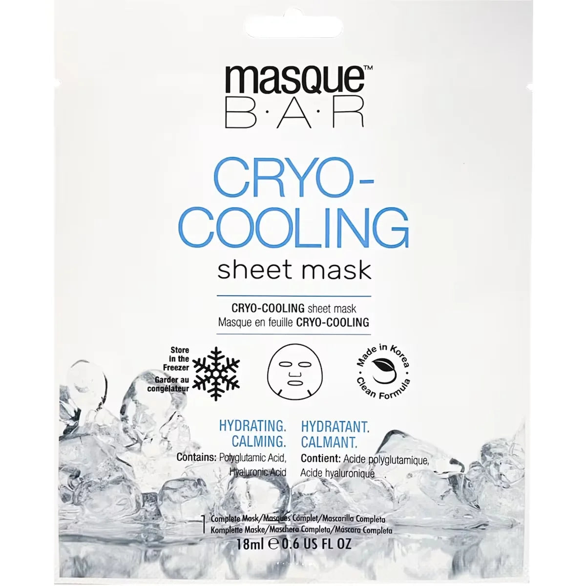 Masque Bar Cryo Cooling Sheet Mask front package