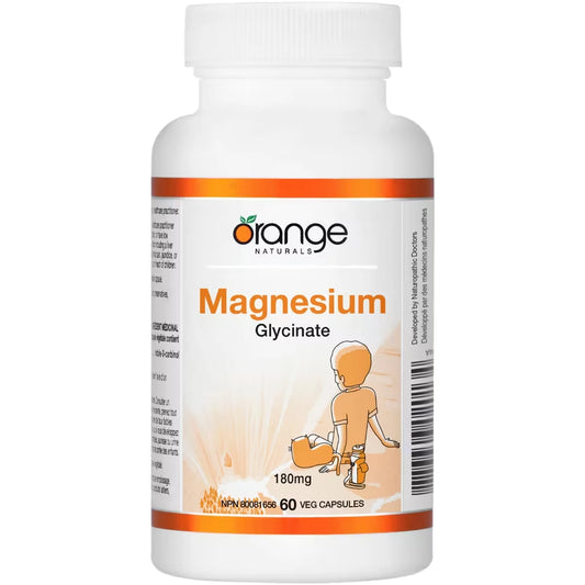 Orange Naturals Magnesium Glycinate 180MG front package