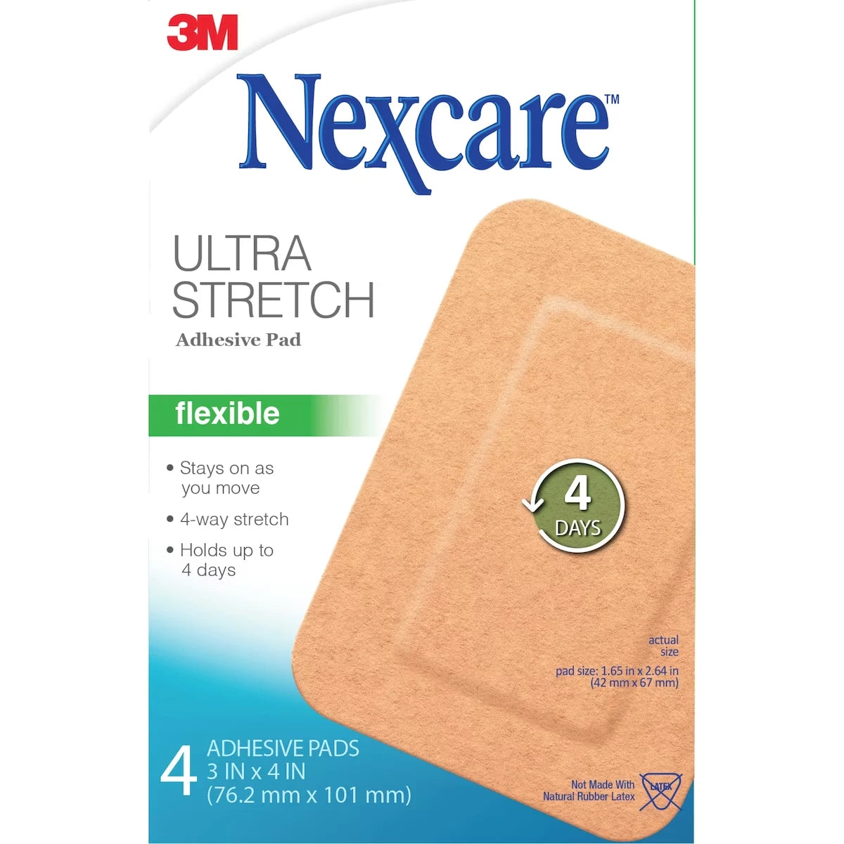Nexcare Ultra Stretch Adhesive Pad, 4 pk 4 pack view 2