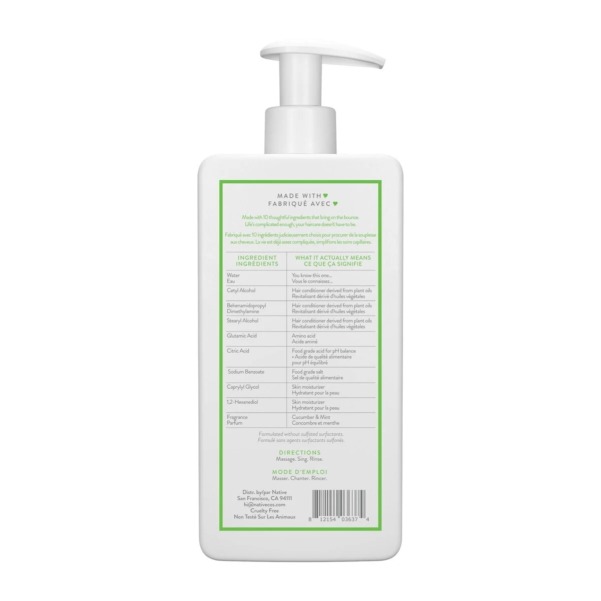 Native Cucumber & Mint Volumizing Conditioner product detail