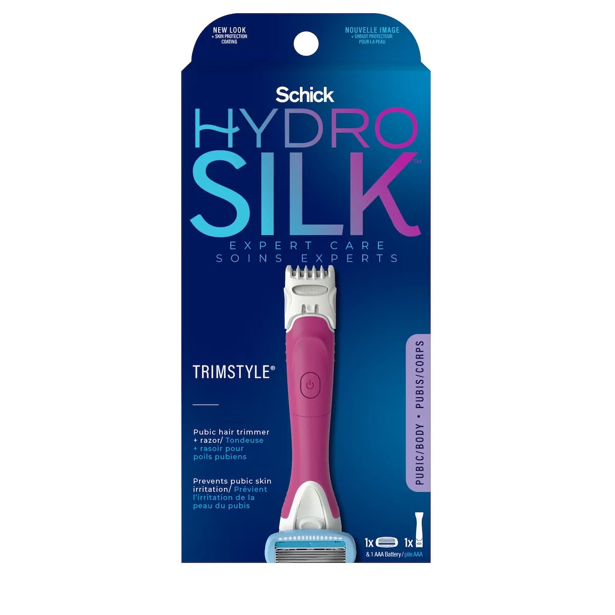 Schick Hydro Silk TrimStyle Women’s Razor & Bikini Trimmer front package