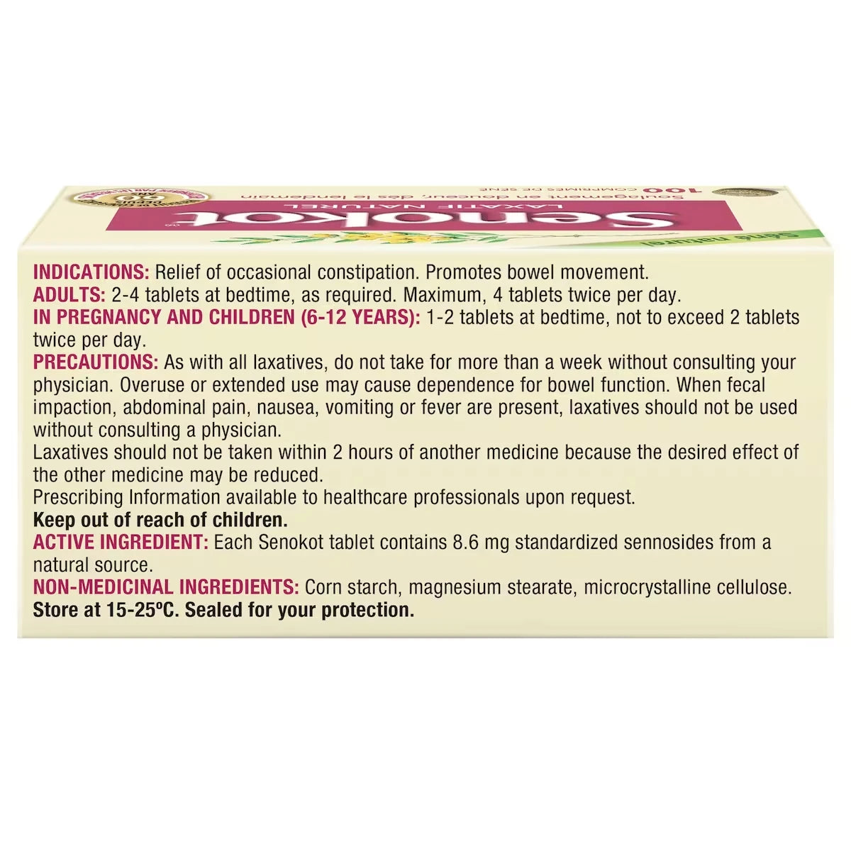 Senokot Natural Laxative 30ct 30 count product detail