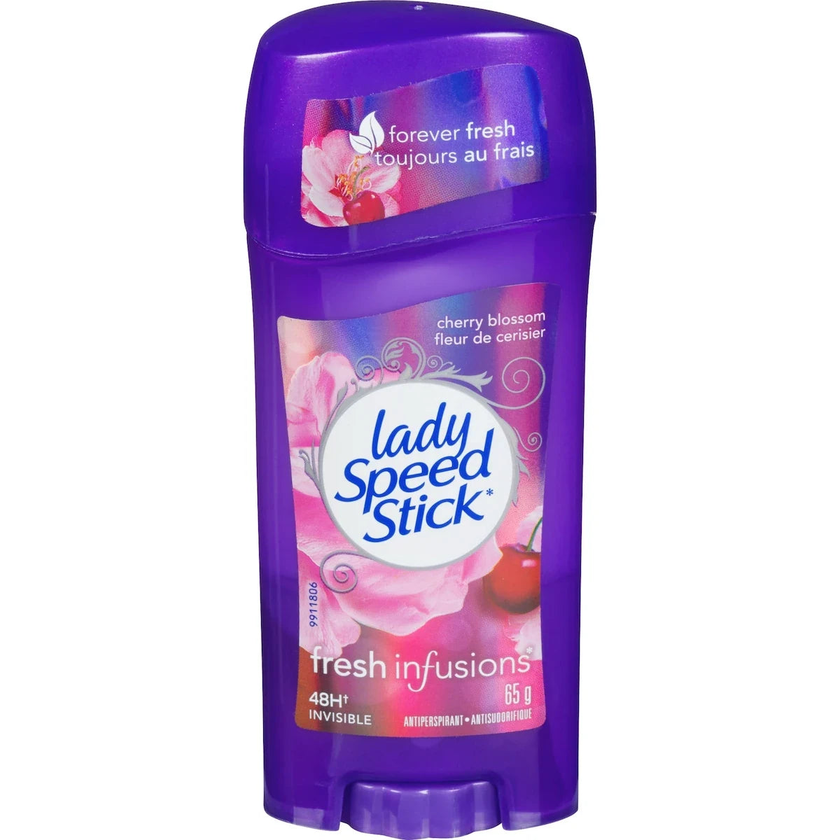 Lady Speed Stick Fresh Infusions Antiperspirant Deodorant Invisible Solid, Cherry Blossom front package