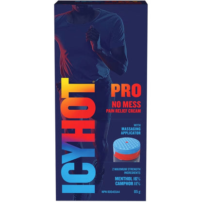 Icy Hot Pro No Mess Pain Relief Cream 85g Tube front package