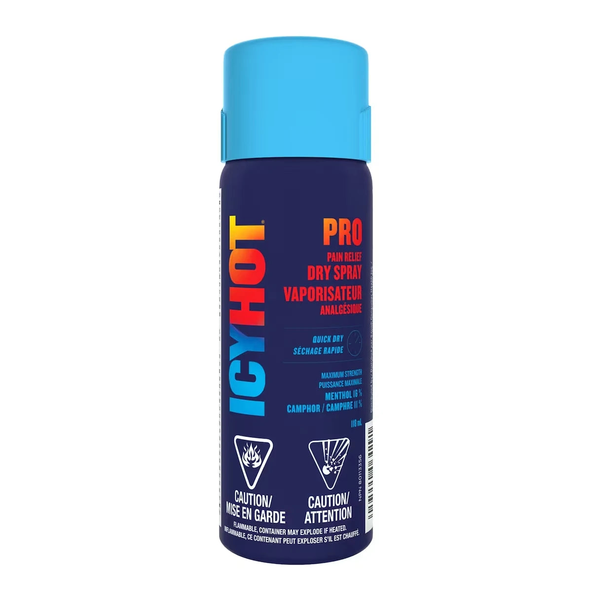 Icy Hot Pro Pain Relief Dry Spray front package