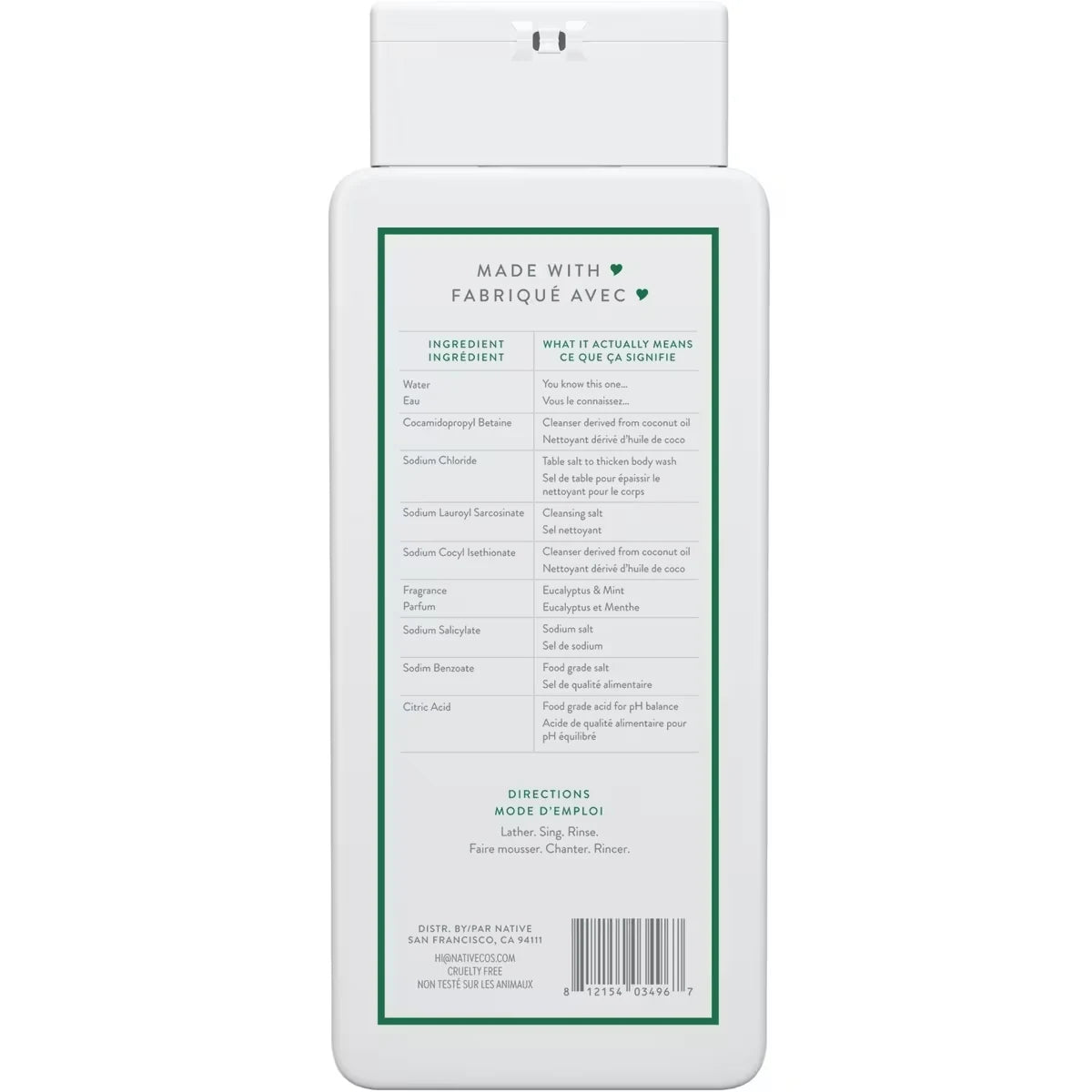 Native Body Wash Eucalyptus & Mint product detail
