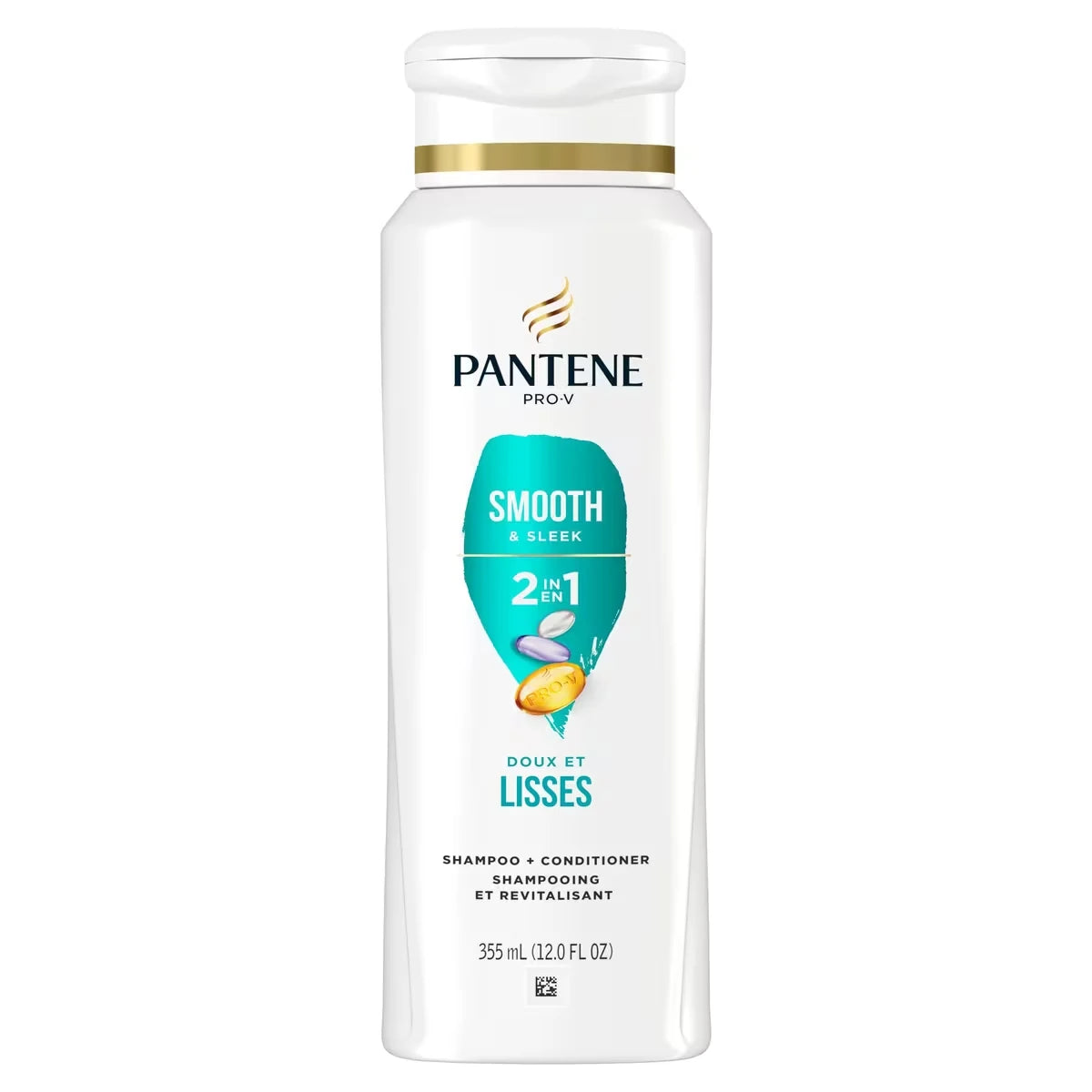 Pantene Smooth & Sleek 2in1 Shampoo and Conditioner, 355 mL product image