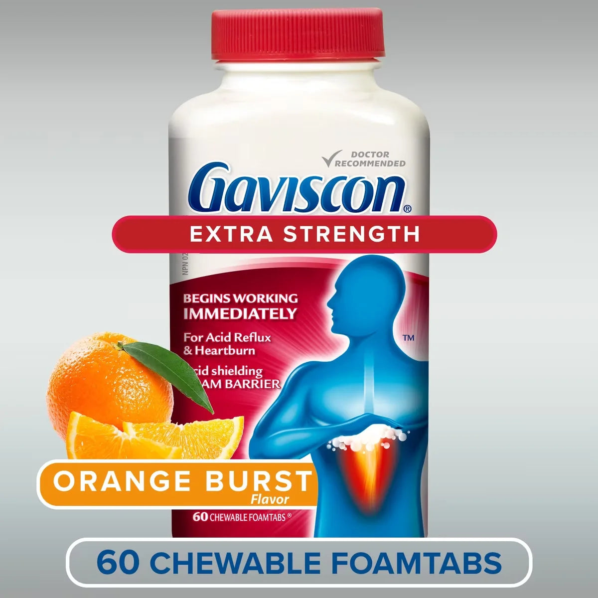 Gaviscon Extra Strength Chewable Foamtabs Orange Burst product detail