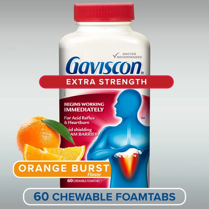 Gaviscon Extra Strength Chewable Foamtabs Orange Burst product detail