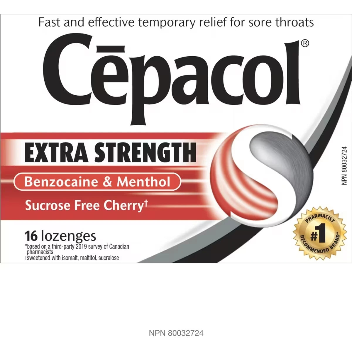Cepacol Extra Strength Sucrose Free Cherry, Sore Throat Lozenges, 16 ct 16 count product detail