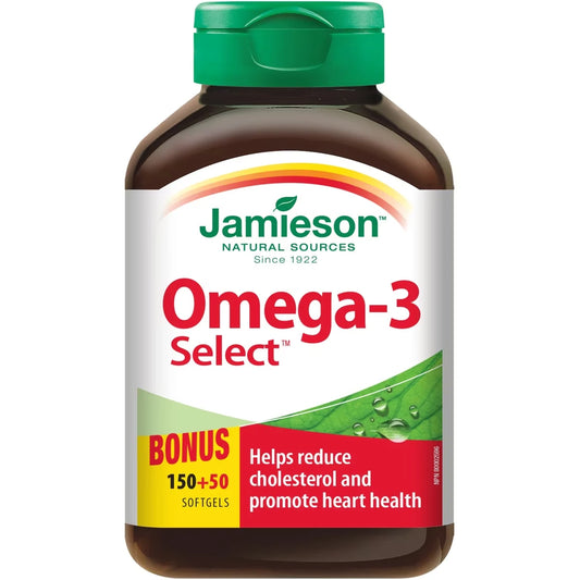Jamieson Omega-3 Select Softgels, 1,000 mg front package