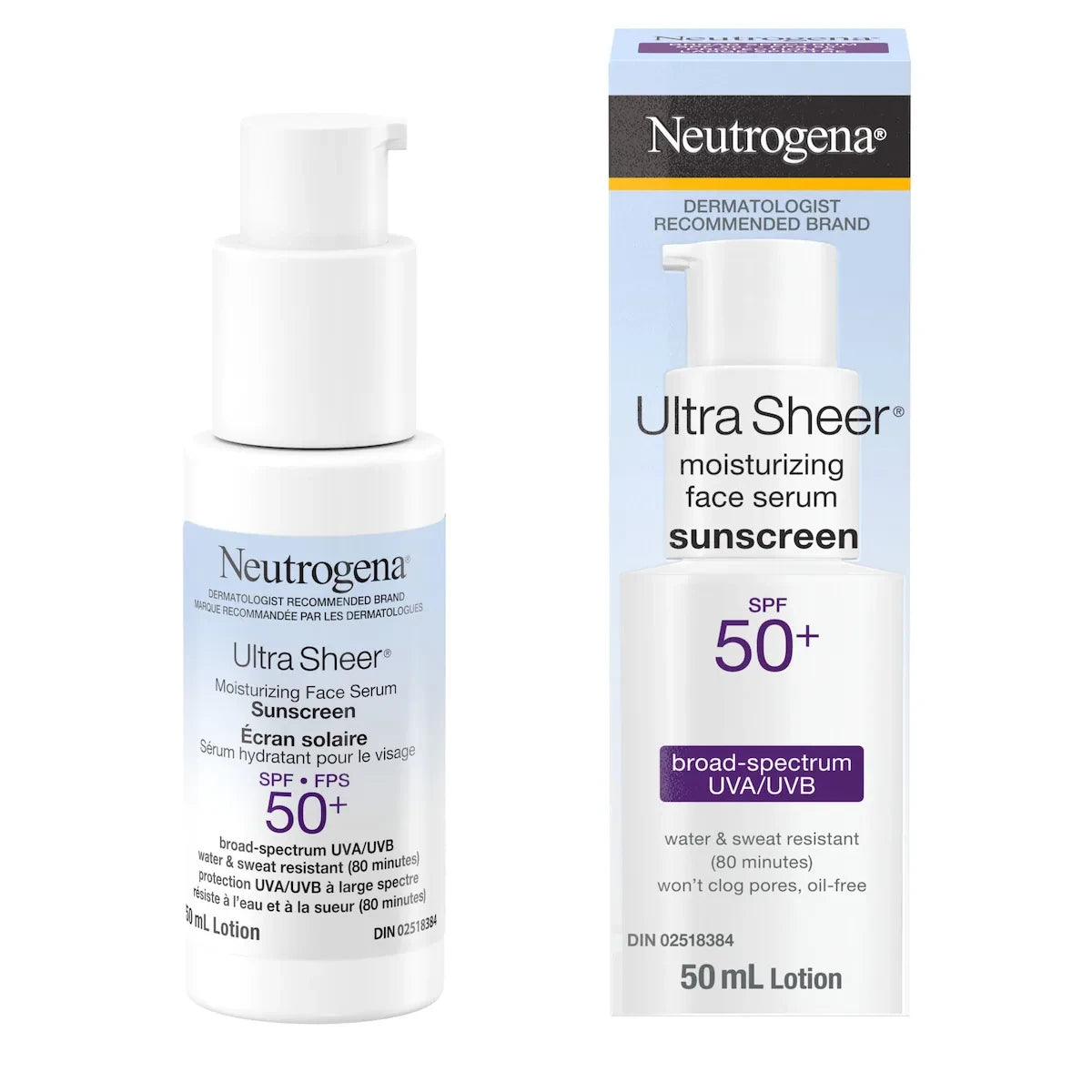 Neutrogena Ultra Sheer Moisturizing Face Serum sunscreen SPF 50 mL product image