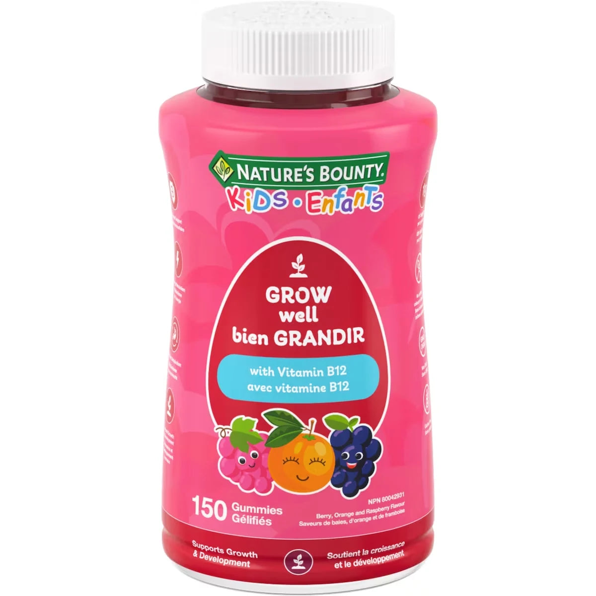 Natures Bounty KIDS Daily Grow Well With Vitamin B12 front package