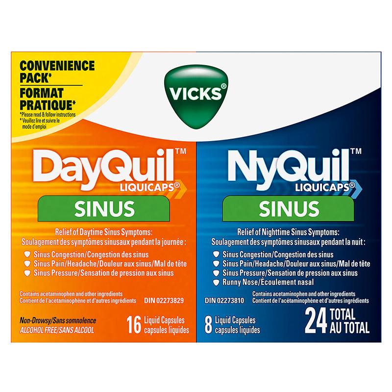 DayQuil &amp; NyQuil Sinus Liquicaps, paquet de 24