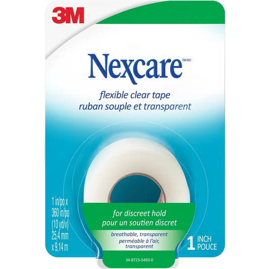 Nexcare Flexible Clear First Aid Tape, 1 in x 10 yds, 1 roll view 2
