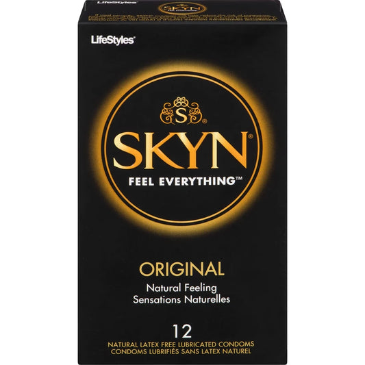 Skyn Original 12 Natural Latex Free Lubricated Condoms front package