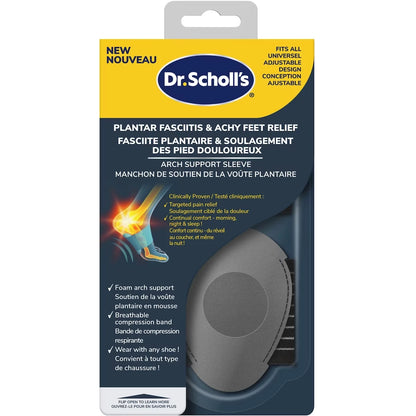 Dr. Scholl's Plantar Fasciitis & Achy Feet Relief Arch Support Sleeve, Unisex front package
