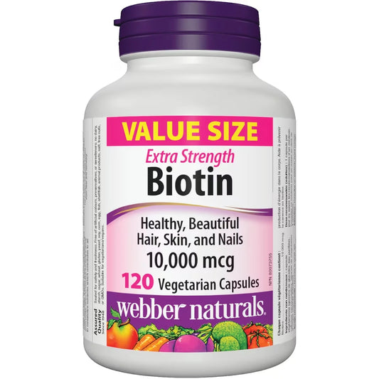 Webber Extra Strength Biotin 10,000 mcg front package