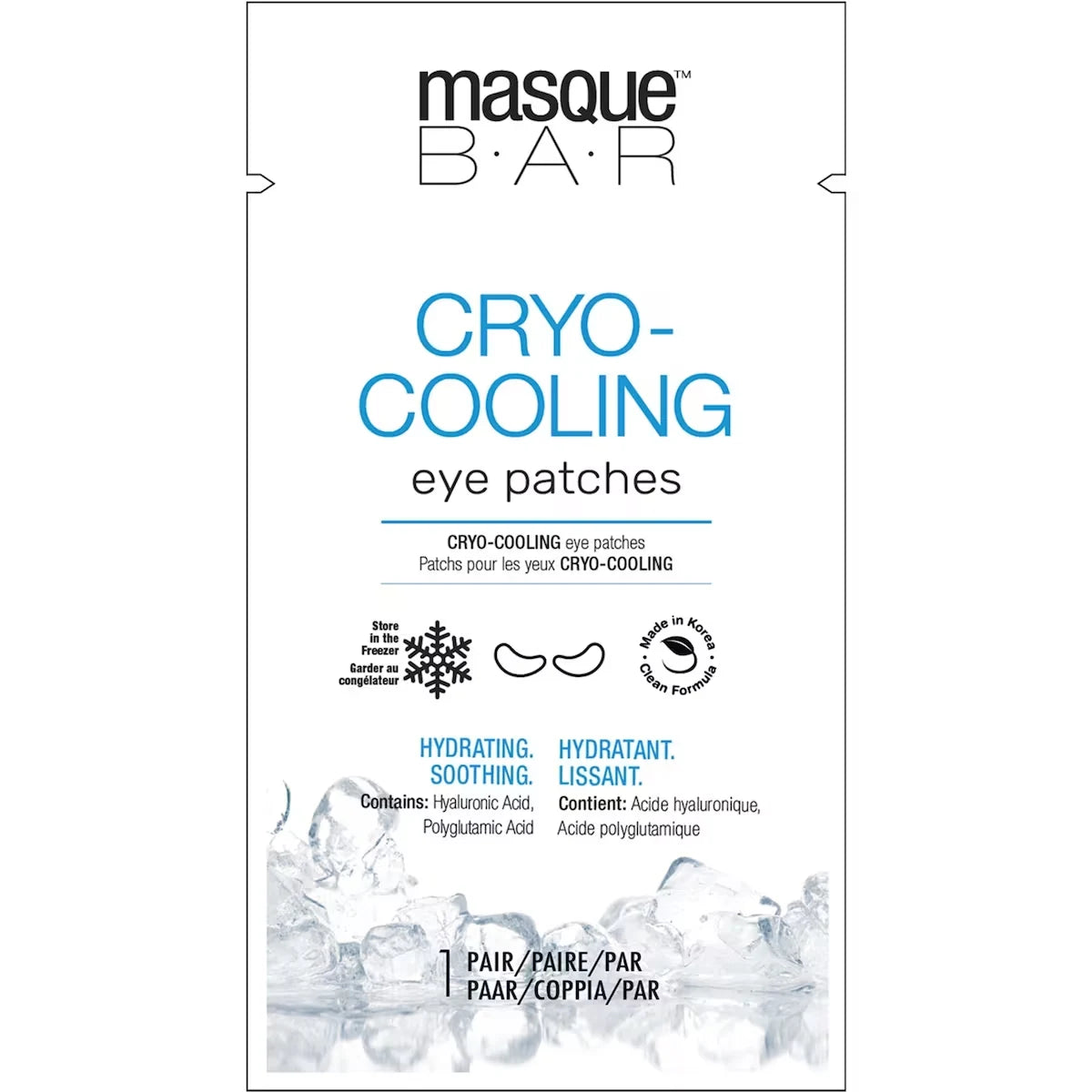 Masque Bar Cryo Cooling Under Eye Patches front package