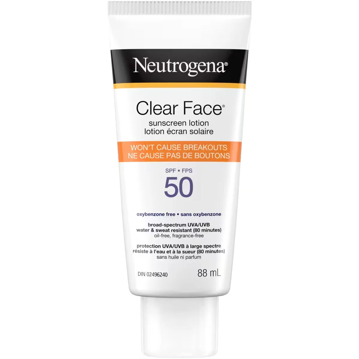 Neutrogena Clear Face Sunscreen SPF 50 front package