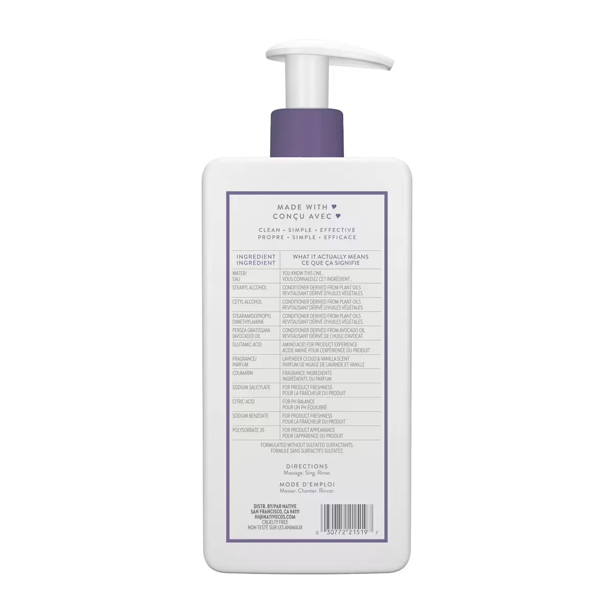 Native Lavendar Cloud & Vanilla Scalp Refreshing Conditioner product detail