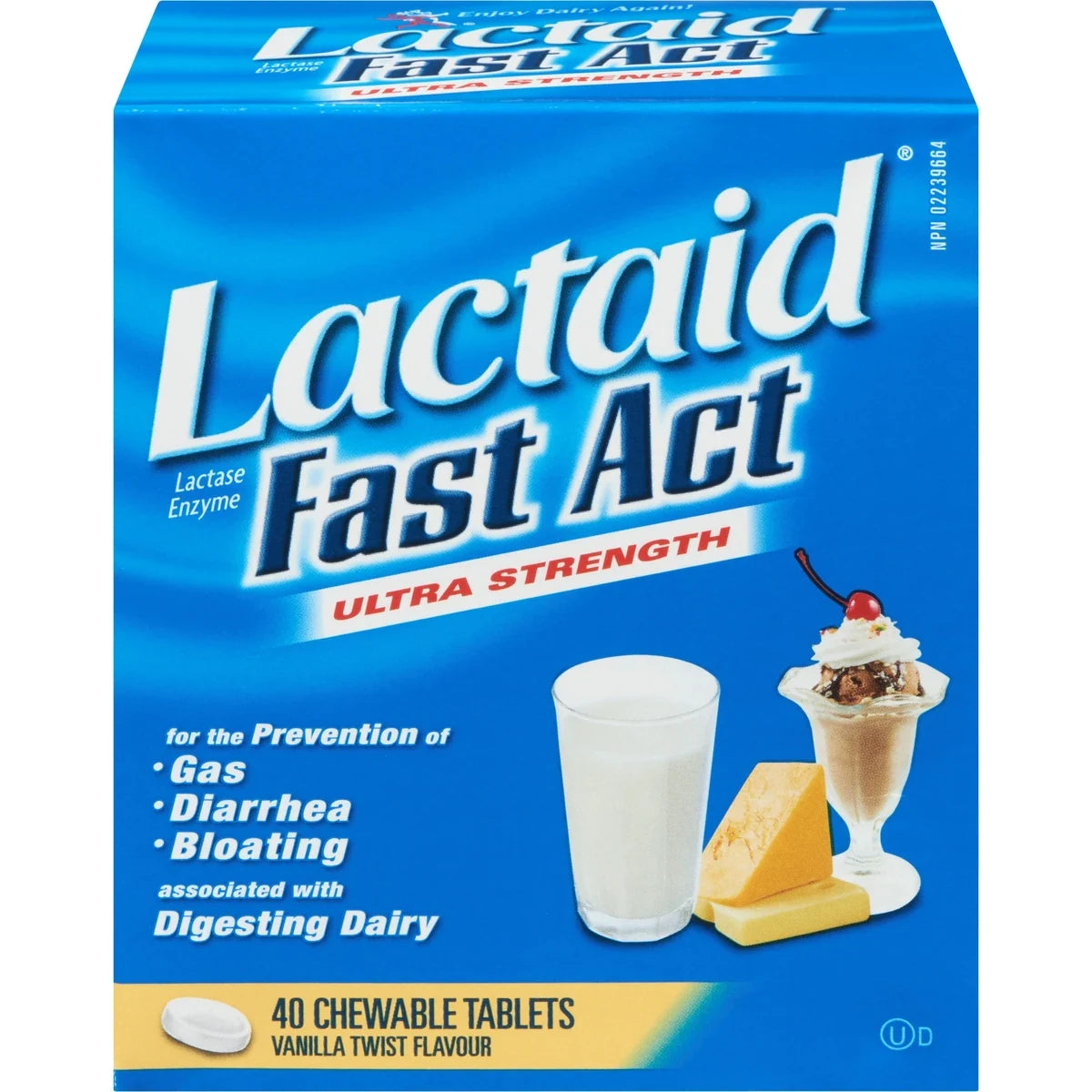 Lactaid Fact Act Chewable Tablets front package