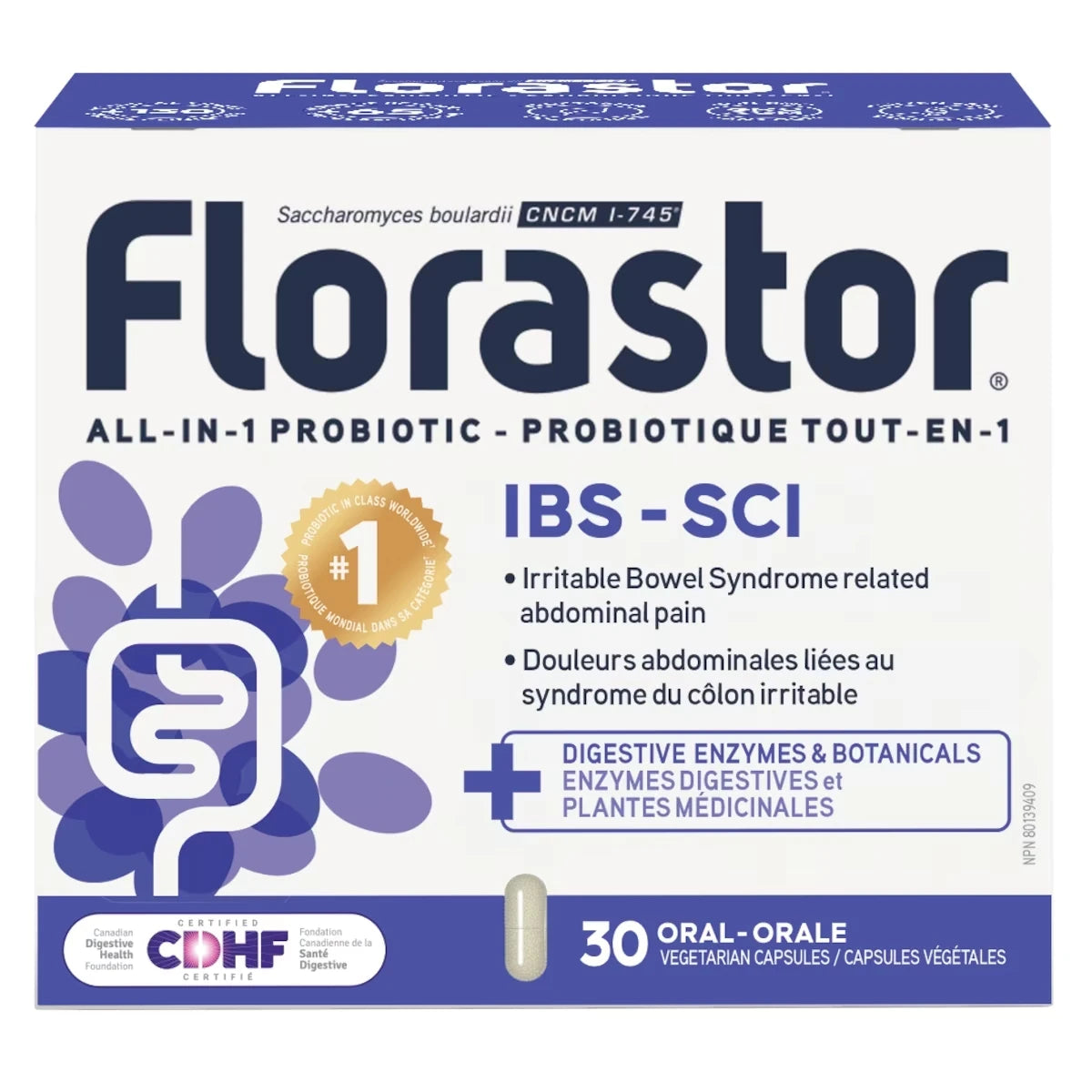 Florastor IBS - All-in-1 Probiotic front package