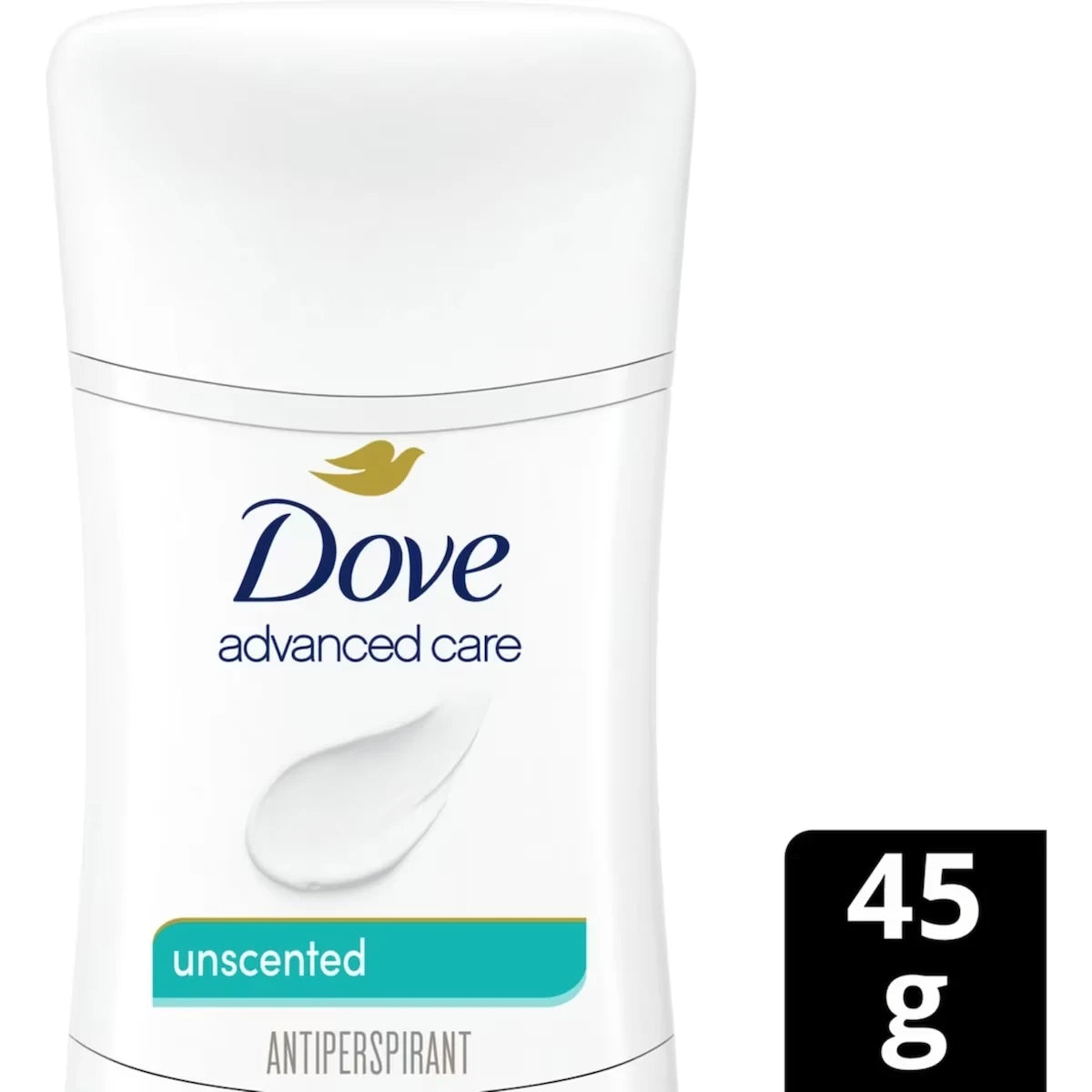 Dove Advanced Care Unscented Deodorant for Women front package