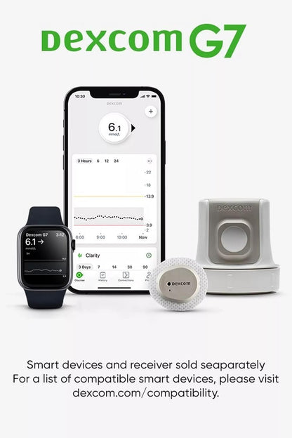 Dexcom G7 Sensor– 24/7 glucose monitoring. Simple. Accurate. Effective.