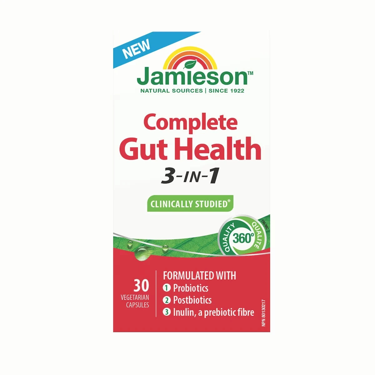 Jamieson Complete Gut Health 3-in-1, 30 Capsules front package