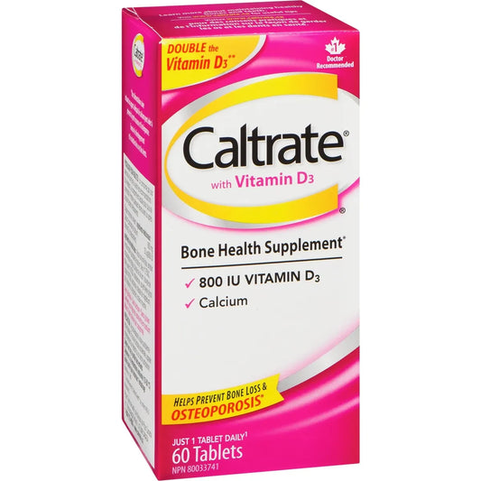 Caltrate Calcium & Vitamin D3 Bone Health Supplement Tablets, 60 Count product detail