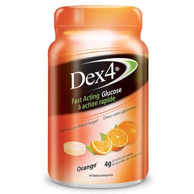 Dex-4 Comprimés de Glucose à Action Rapide 50 à croquer - Orange