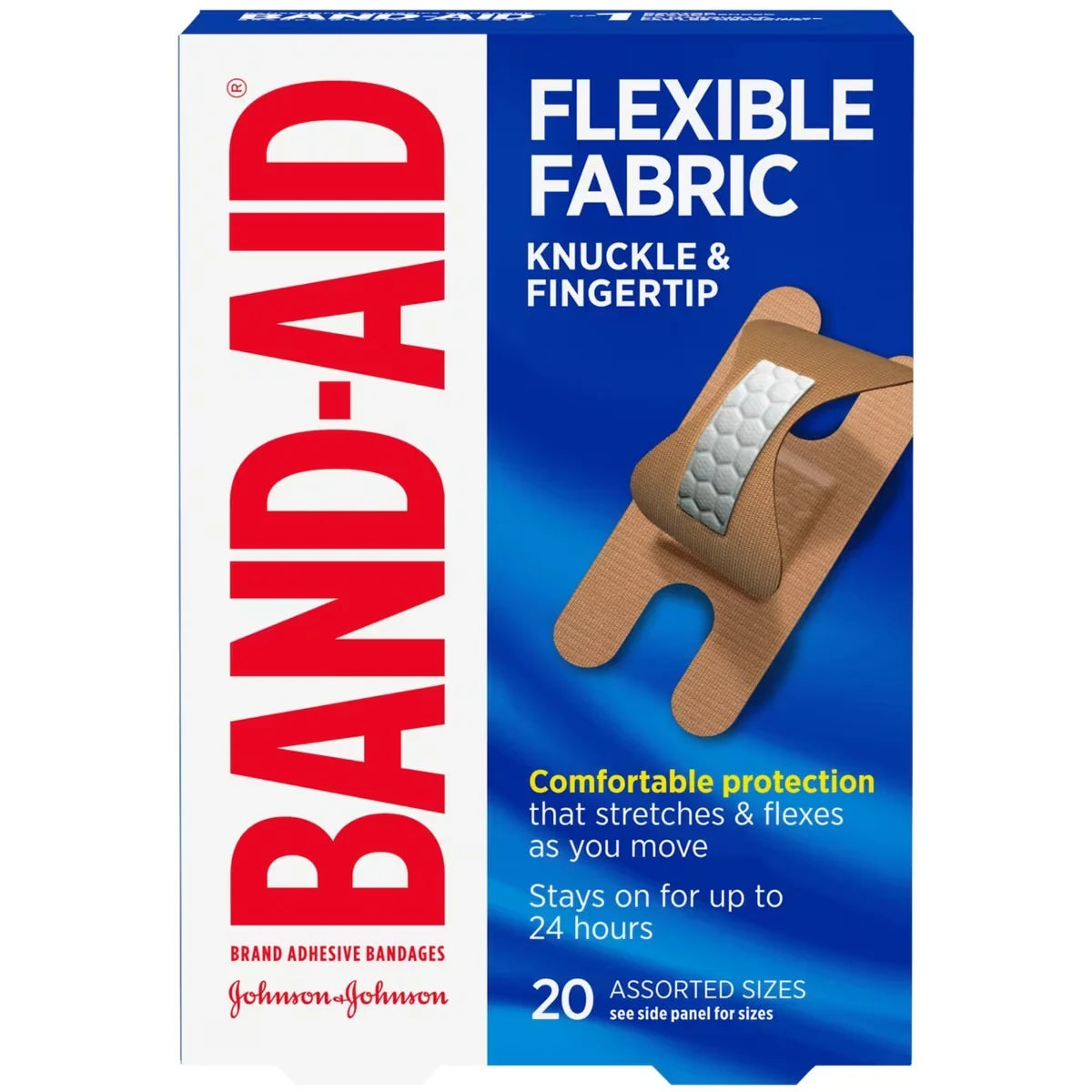 Band-Aid Flexible Fabric Adhesive Bandages, Knuckles & Fingertips front package