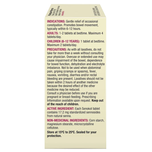 Senokot Natural Laxative Extra Strength 60ct 60 count product detail