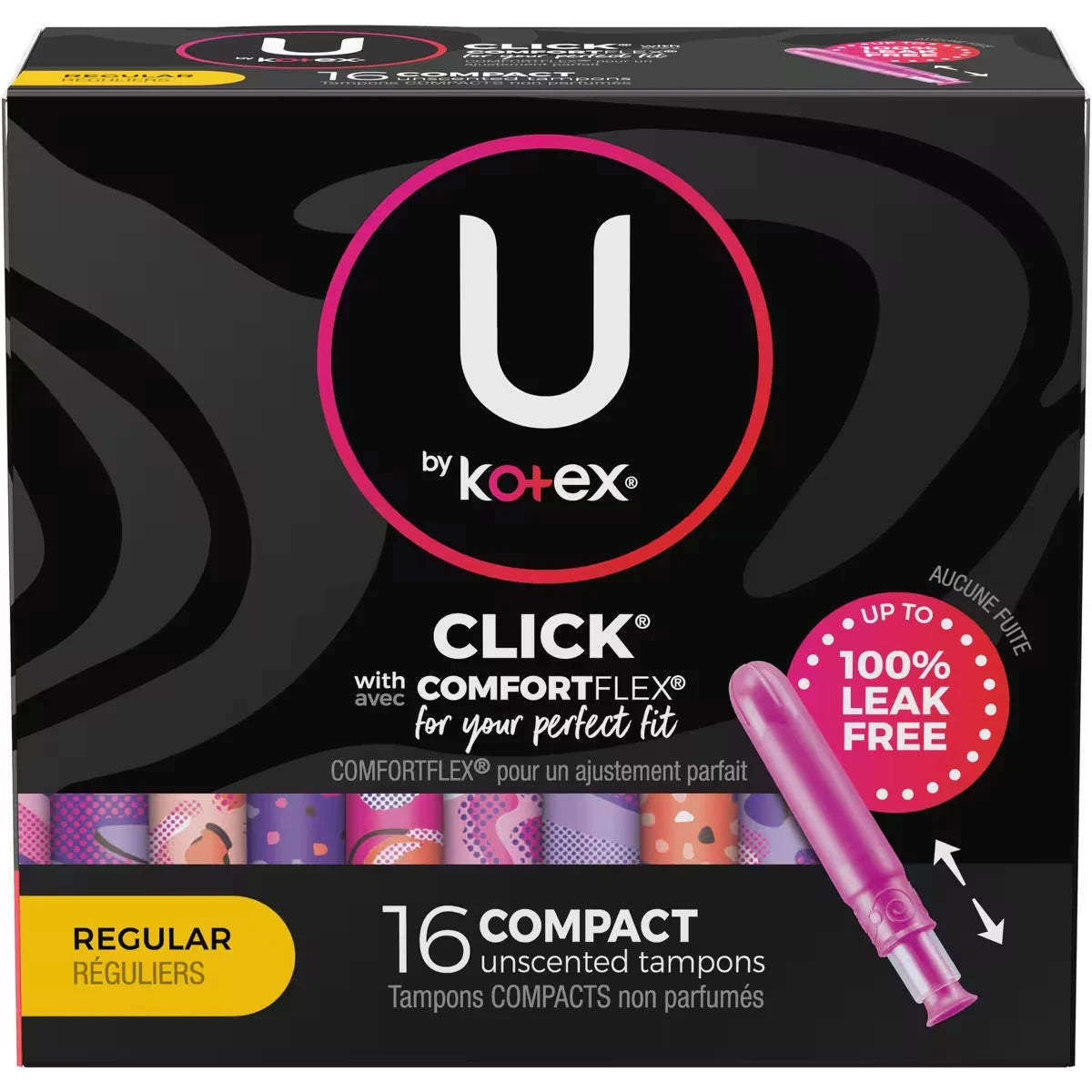 Kotex Click Compact Tampons, Regular Absorbency, 16 ct 16 count product detail