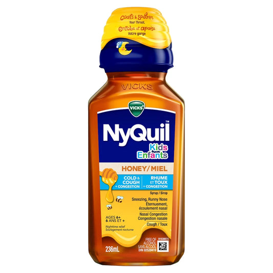 Vicks Kids NyQuil Honey Cold & Cough + Congestion Relief for Nighttime Sneezing product detail