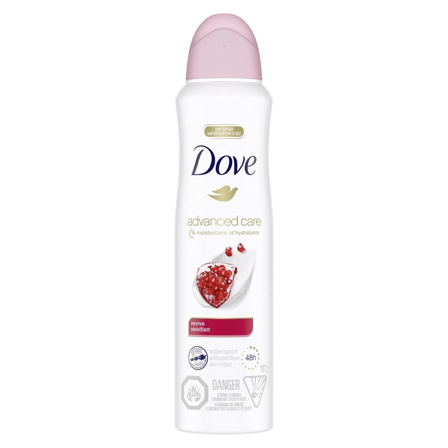 Dove Advanced Care Antisudorifique en Spray Sec 72h ravive 107g