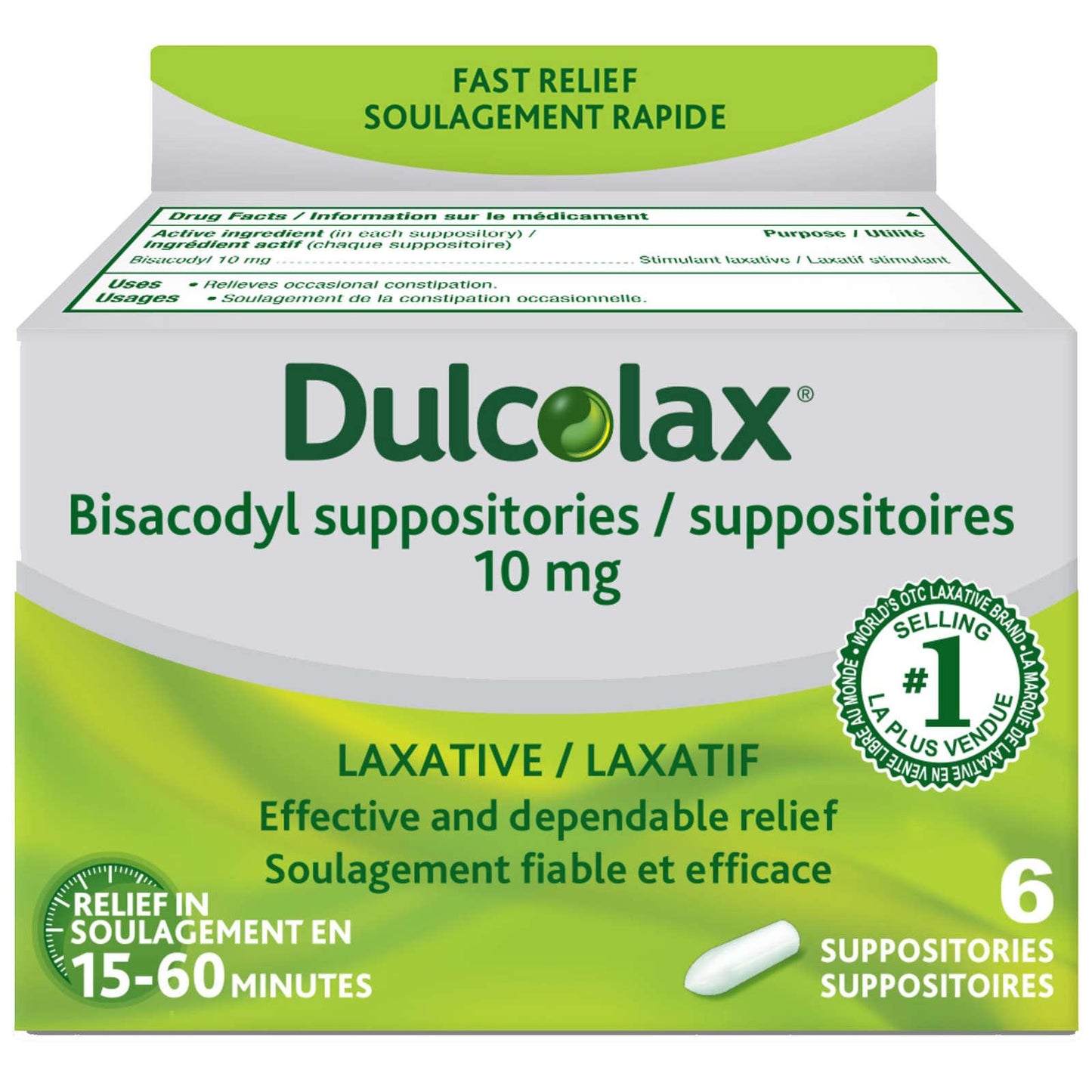 Dulcolax 10mg Suppositories 6 pack